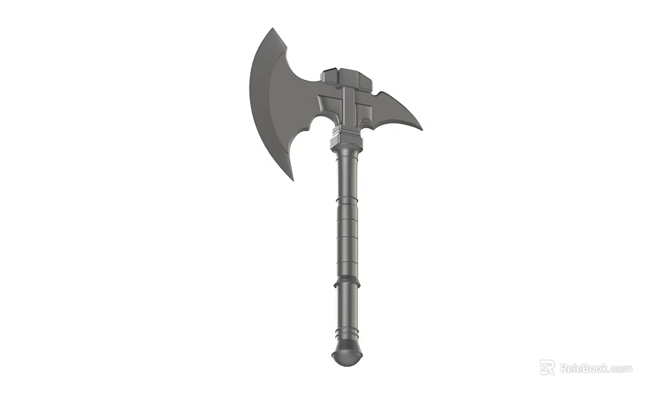 Tactical Battle Axe With Double Edged Blade And Metal Handle Design 3d model 
