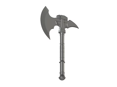 Tactical Battle Axe With Double Edged Blade And Metal Handle Design 3d model