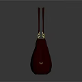 Elegant Red Velvet Handbag With Golden Decorative Handles And Brand Label