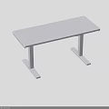 Modern Functional Desk With White Rectangular Tabletop And Sturdy Legs