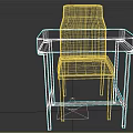 Home Office Furniture Set Wooden Desk With Metal Frame And Upholstered Chair