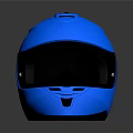 Blue Modern Full Face Helmet With Sleek Surface And Black Visor 3d model