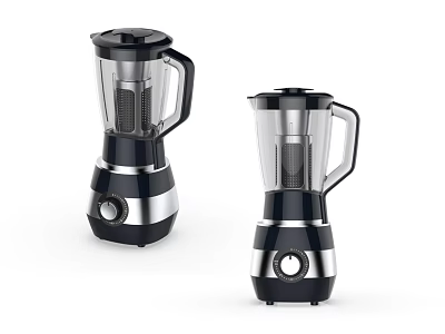 Two Modern Kitchen Blenders With Black And Silver Design For Home Use 3d model