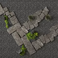 Natural Garden Stepping Stones Pathway With Irregular Slabs And Green Plants