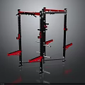 Black and Red Heavy Duty Power Rack With Bar Hooks And Adjustable Shelves