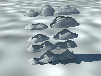 Decorative Rockery Stones With Artistic Stacked Design For Outdoor Garden Landscape 3d model