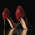 Stylish Pointed Toe Stiletto Heels With Black And Burgundy Cross Strap Design For Women