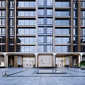 Modern Residential Building With Modern Facade Design And Landscaped Entrance Area