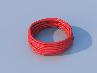 Durable Red Coiled Rope Ideal for Daily Household Use and Storage Solutions 3d model