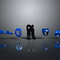 Professional Boxing Equipment Collection Featuring Blue Black Gloves Helmet and Shin Guards Set