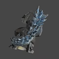 Detailed Mythical Fantasy Creature 3D Model With Glowing Eyes Scales And Claws