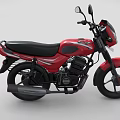 Red Motorcycle with Black Seat Wheels and Classic Design Features