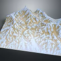 3D Snow Covered Mountain Terrain Featuring Detailed Range And Textured Surface Model 3d model
