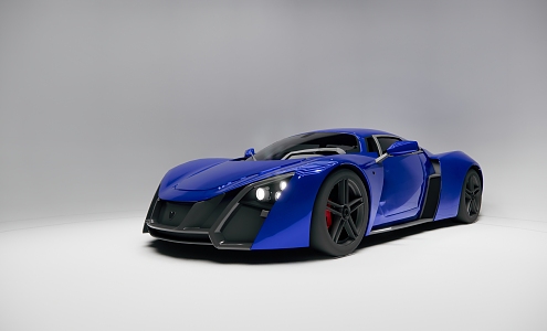 Marussia B2 Blue Super sports car 3d model