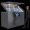 Interactive Commercial Kiosk With Multiple Screens And Touchscreen Display For Business Use 3d model