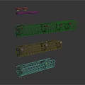 Dark Metallic Chain Jewelry Pieces With Hollow Hexagonal Patterns Various Lengths Arranged Horizontally