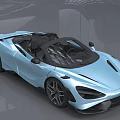 Light Blue Convertible Sports Car With Sleek Modern Design And Black Accents