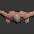 Muscular Shirtless Man Standing With Hands On Hips In Black Swim Trunks Against Gray Background