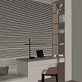 Modern Bay Window Cabinet Decorations 3d model