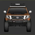 Orange Off Road SUV With Roof Rack And Black Alloy Wheels Exterior Design
