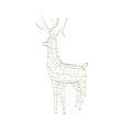 Deer Shaped Festive Decorative Lights Illuminate Snowy Outdoor Winter Night Garden