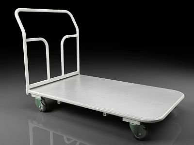 Industrial Metal Platform Truck With Handle And Heavy Duty Wheels For Transport 3d model