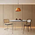 Modern simple dining table and chair combination 3d model