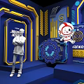 Tech Style Public Office Space Featuring Blue Yellow Design And VRVIC City Challenge Stage