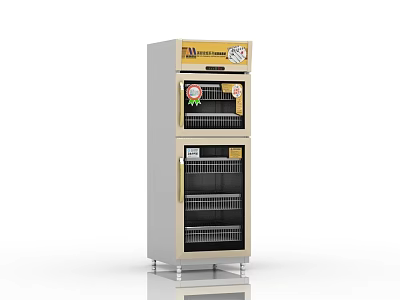 Modern Kitchen Sterilizer Appliance With Double Layer Glass Doors And Stainless Steel Design 3d model