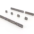 Metal Industrial Components Featuring Long Bars And Small Blocks With Textured Surface 3d model