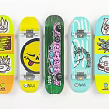 Colorful MOTA Skateboards With Various Graphics Like Hand Print Smiley Unicorn And Skull