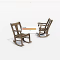 Rustic Wooden Rocking Chair With Classic Armrests And Stable Rocking Base