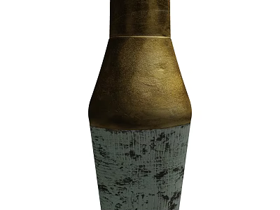 Elegant Ceramic Vase With Fresh Flowers And Textured Brown Gray Surface Design 3d model