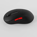 Black Wireless Computer Mouse With Red Accent Ergonomic Design And Smooth Scroll Wheel 3d model
