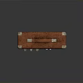 Vintage Portable Speaker With Leather Handle Textured Panel And Metal Trim
