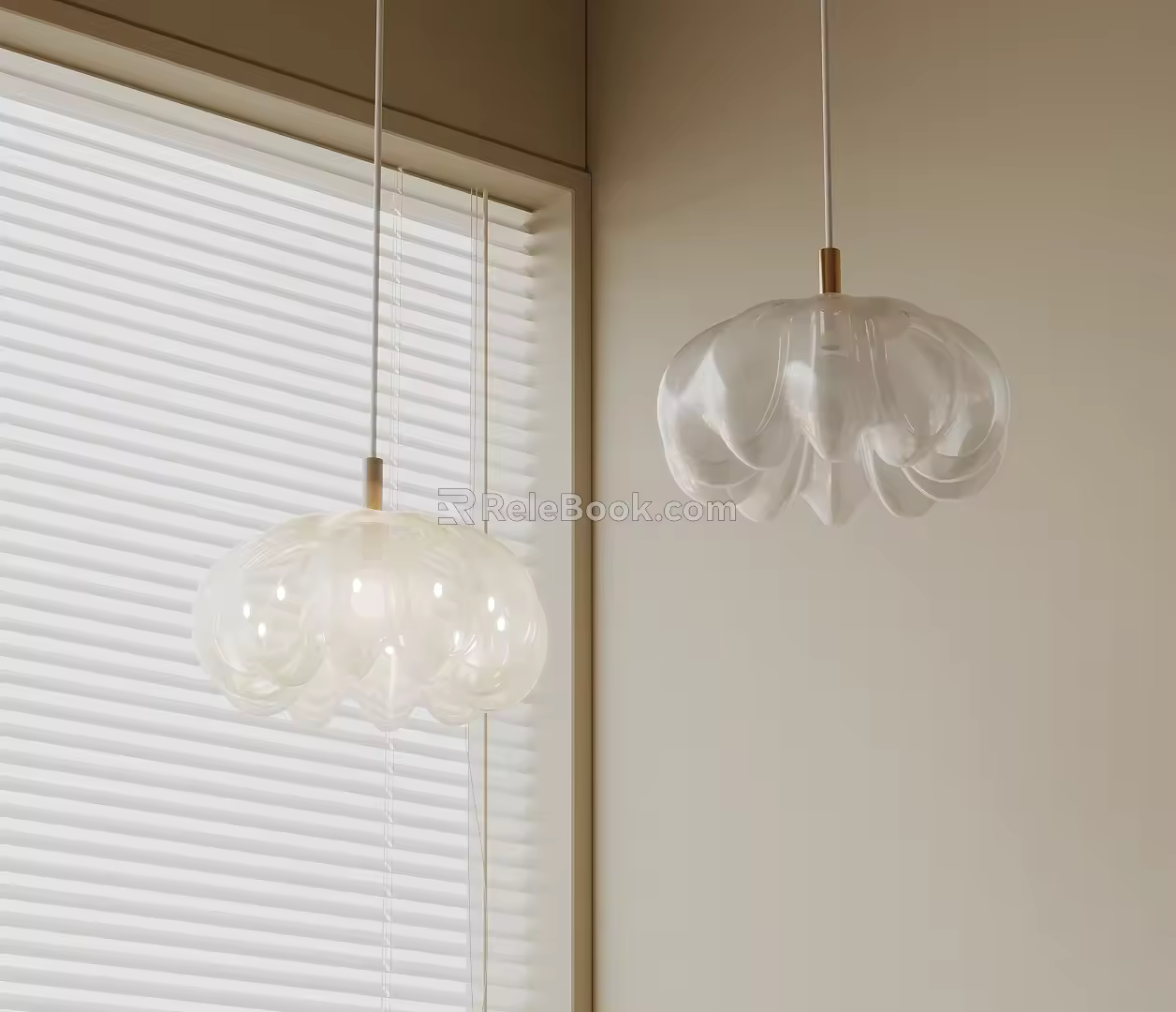 Cream wind small chandelier 3d model