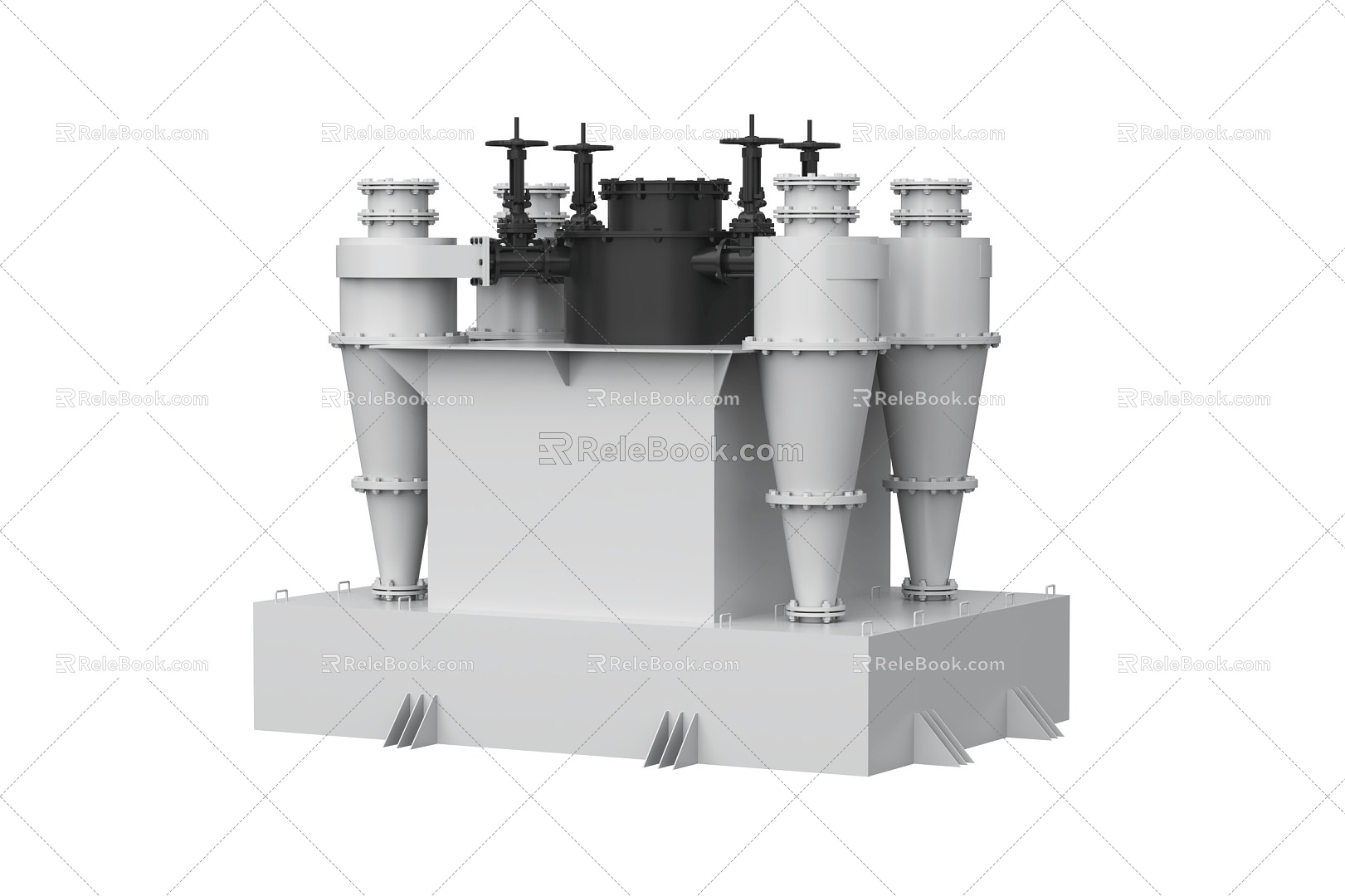 grading cyclone cyclone hydrocyclone three-product cyclone 3d model