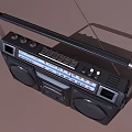 Vintage Boombox Radio With Large Speakers Antenna Cassette Deck And Handle Design