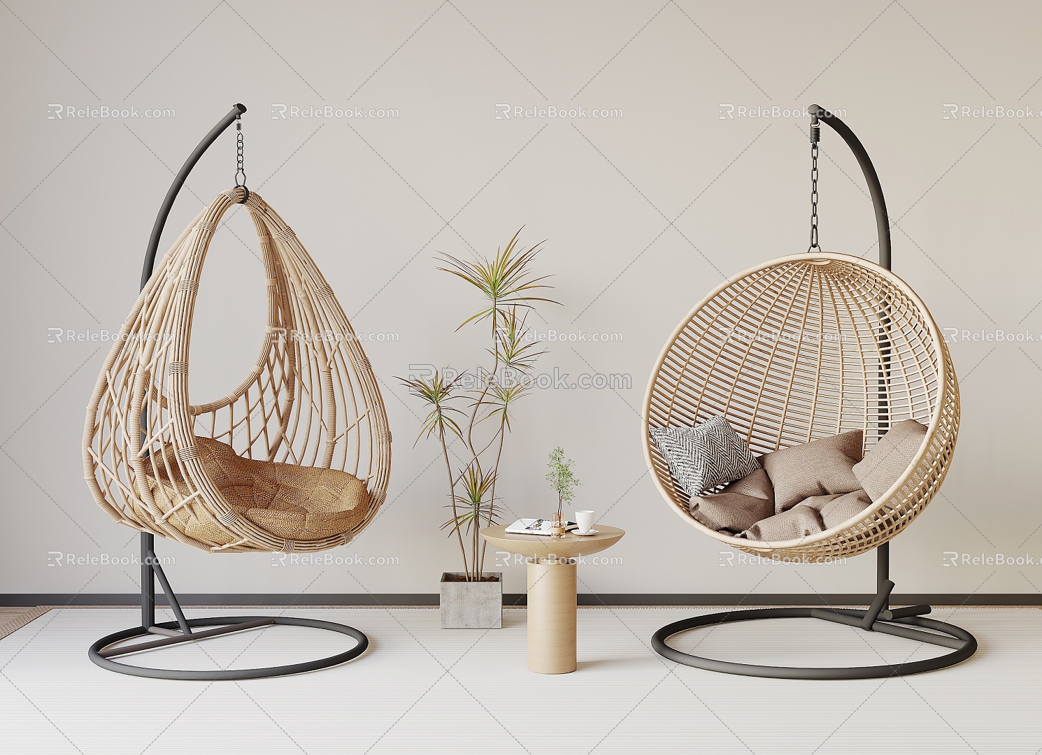 Hanging chair side table 3d model