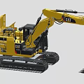 CAT Yellow Tracked Excavator With Hydraulic Arm And Bucket For Construction Work