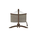 Garden Hammock With Wooden Stand Pillows And Cozy Blanket For Outdoor Relaxation