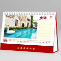 Spiral Bound Desk Calendar With Scenic Image Note Section And Date Grid 3d model
