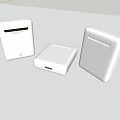White Square Shaped Headphones And Speakers With Sleek Design In Sky Background