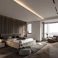 Modern Cozy Bedroom Interior Design With Wooden Wall Minimalist Bed Frame And Nightstand Table Lamp
