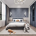 Modern Kids Room Interior Design With Bed Pillows Wall Lamps And Stuffed Toys On Rug