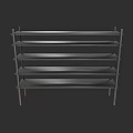 Sturdy Metal Display Shelf With Multi Tier Storage For Home Or Retail Use