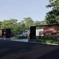 Modern Office Landscape With Outdoor Seating Trees Natural Light And Contemporary Design