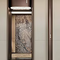 Modern Elevator Interior Ornament Decoration Combination With Marble Pattern And Metal Frame Design 3d model