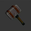 Hammer With Wooden Handle And Leather Straps For Construction Or DIY Use