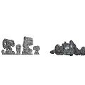 Charming Garden Ornaments With Decorative Stones And Small Sculptures